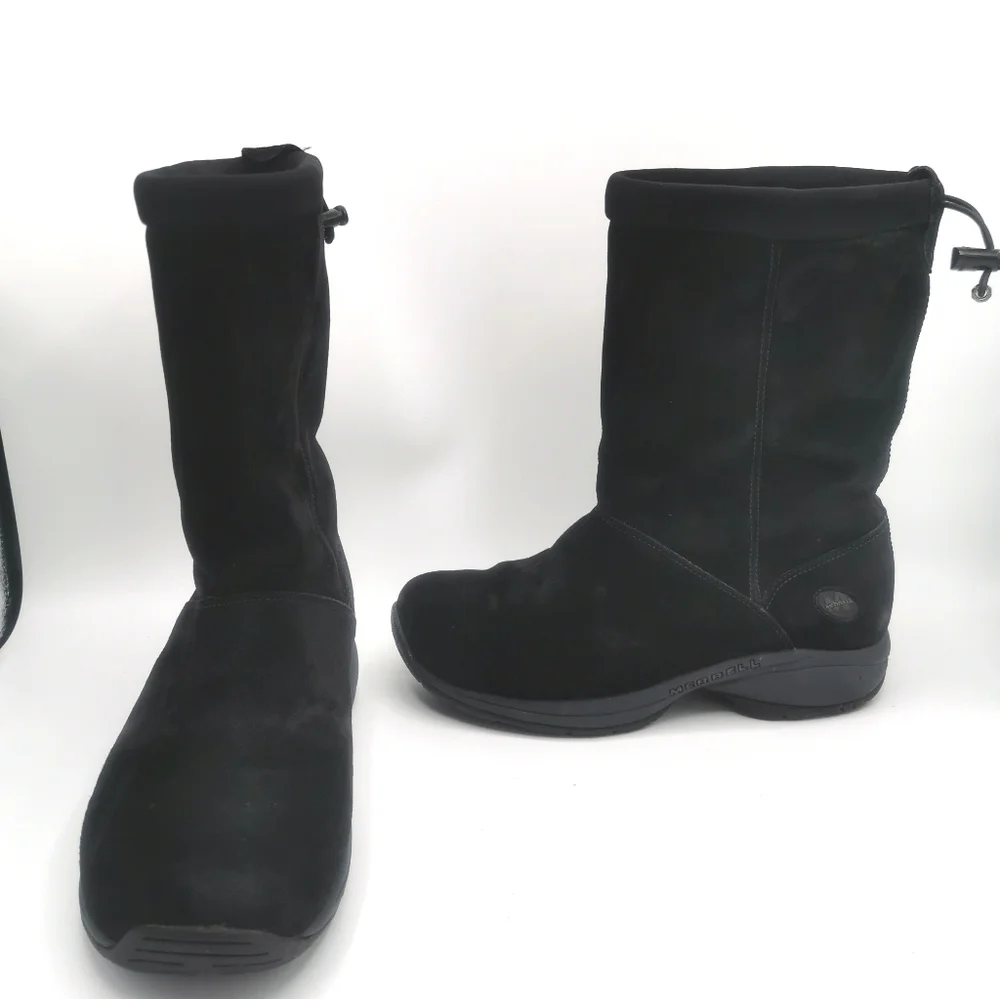 SIZE 8 Merrell Primo Chill Massif, Black Suede Boots EUC B61 - Picture 1 of 10